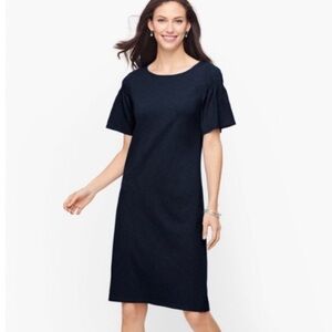 Talbots Smocked Flutter Sleeve Dress Medium Petite